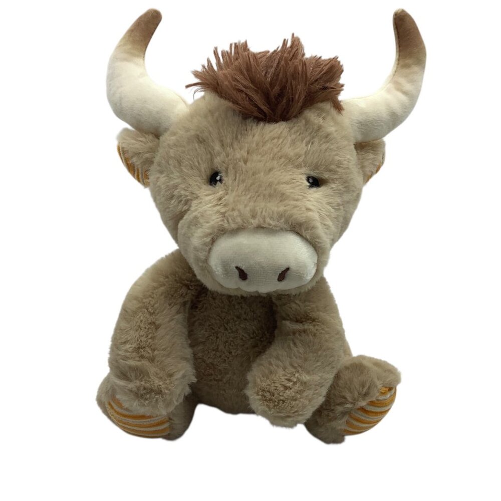Spark Create Imagine Bull Plush Stuffed Animal Rattle Crinkle Striped 12" Soft‎